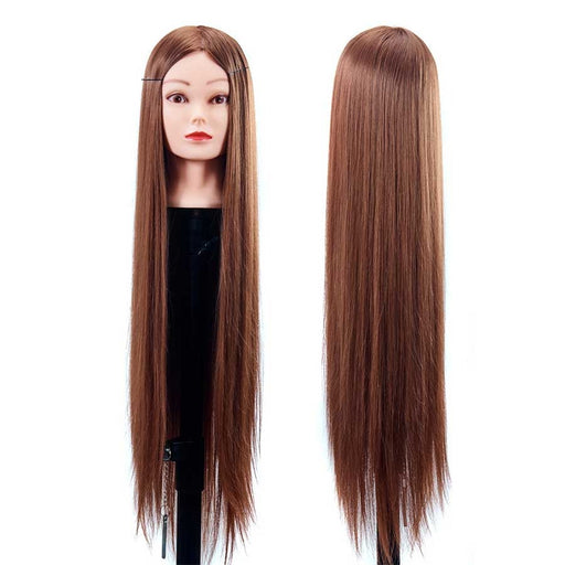 30 Inches Training Head Hairdressing Dolls Head Very Long Hair Female Mannequin Hairdressing Styling Professional Synthetic Hair