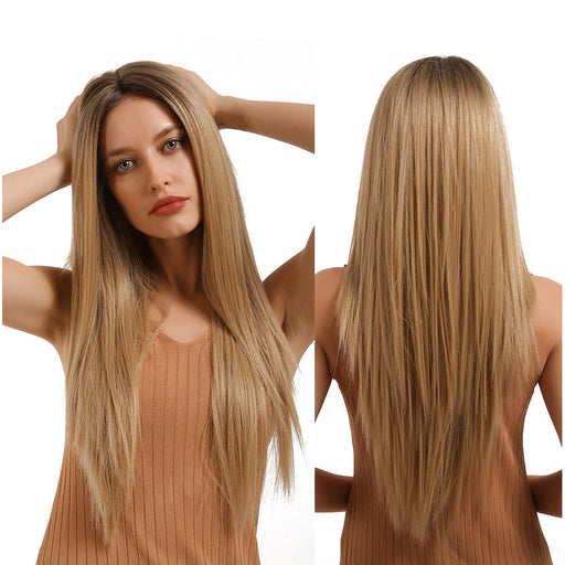 Long Straight Lace Part Synthetic Heat Resistant Human Hair Wig