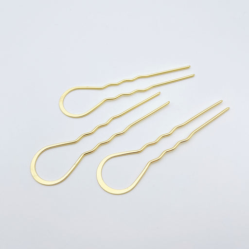 2 prong updo silver and rose gold plated metal branch French hair fork hairpins copper wire wave u shaped hair pins for girls