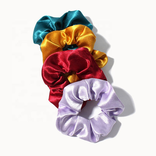 Women scrunchy hair band satin crunchies elastic hair ties shining girls fabric crystal silk satin scrunchies