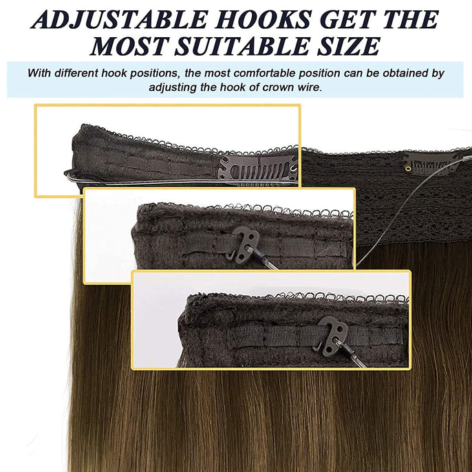 Hair extensions hair one piece invisible wire Halo human hair extensions