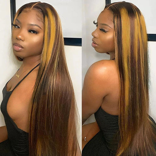 Mixed Color Straight Hot T-Lace Front Wig